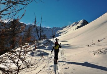 Verso il breve pendio finale, sulla destra.