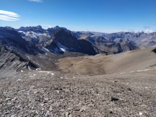 Brec e Aiguille de Chambeyron e Pic du Pelvat dalla Testa di Malacosta