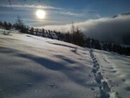 Battendo traccia verso il colle delle Porte.