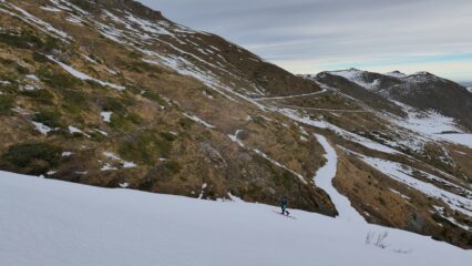 Poca neve verso il Colletto Balma