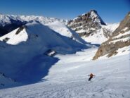 Discesa verso la caserma su ottima neve