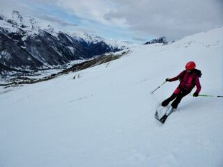Neve marciotta ma ben sciabile sopra Le Pontet