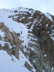 Canale salito per raggiungere la cresta Nord