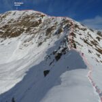 In rosso il percorso della cresta sud del M.Valegino.