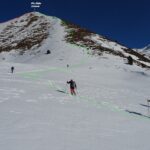 In verde la salita della cresta sud, in rosso quella ovest fatta in discesa.