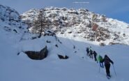 Battendo traccia, nel vallone che sale al P.so di Val Grande.