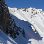 Il ripido pendio finale visto dal col des Estronques