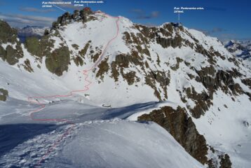 Allungo il giro salendo anche al P.zo Ponteranica centr. In rosso la traccia di salita.