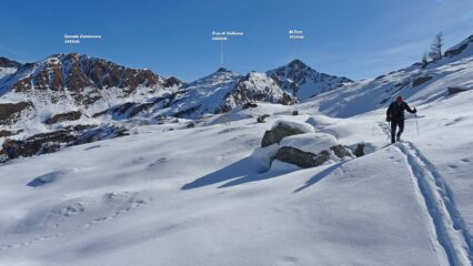 Neve sfondosa, ciaspole utilissime, peccato averle lasciate in macchina.