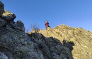 Alla fine della via, sulla Cima Est ci ha accolto il sole