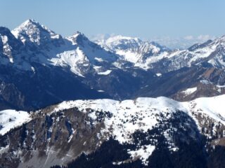 Dalla vetta Monte Rosa e Mischabel.