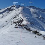 La traccia che dal Colle Cervetto sale ai Fortini di Crosa.