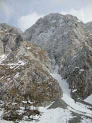 La prima parte del canale del canyon dal sentiero di salita