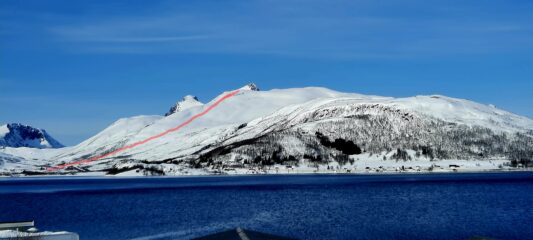 Itinerario visto dal Fjordbotn Camping