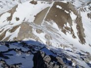 cresta finale vista dalla cima e prosecuzione verso il colle di villadel