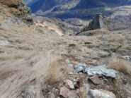 il canale di salita da sopra, su buona traccia