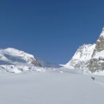 Salendo sull'Allalingletscher, Stralhorn a sx e Rimpfishorn a dx