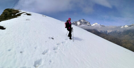 ..quasi in cima, con un po' di neve.