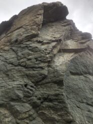 La parte strapiombante del torrione