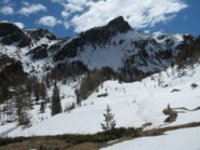 neve al pianoro con il bivio per Bardoney  verso destra