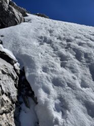 in salita verso la cresta finale dopo il canale