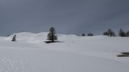 Pendii sotto l'anticima del G. Clausis su neve da sogno