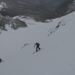 Sul ripido pendio che porta al Col du Crachet
