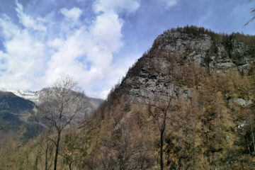 Bec Tirsi salendo verso la svolta sul torrente Croset.
