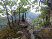 Zani sulla terrazza tra L7 e L8 già a luglio 2022 prima di proseguire per la cresta.