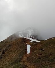 Sentiero su cresta. Ce ne sono altri due più in basso che viaggiano in parallelo a questo.