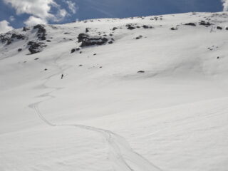 Ultima parte dei pendii sommitali, prima del pianoro