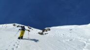 Verso l'uscita. A sx la vetta,  a dx la meringata