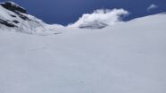 il lungo pianoro glaciale che precede la cima