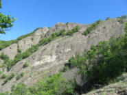 Gli strapiombi di conglomerato del M. Pianetto, visti dal Castello