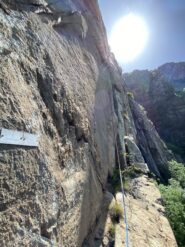 Prima dell’ostico diedrino del III tiro 