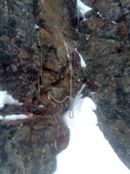 Una seconda sosta di calata, per ora non necessaria