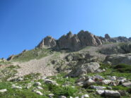 La cima con a sx il canale