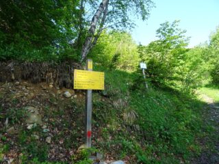 Bivio a 2450, a sx si va nel vallone Fontanafredda