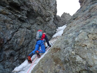 Gianmario sul ghiaccetto della goulotte