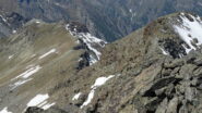 la cresta sud-ovest vista dalla cima