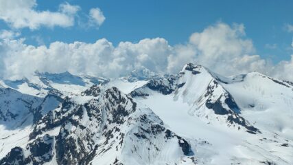 Dalla cima della Galisia zoomata su G. Aig. Rousse, Ciamarella e testata alto vallone dell'Arc