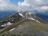 Scendendo dal Gran Costa si vede bene dove salire sul Blegier per evitare la neve