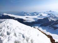 Il vastissimo Gepatsch Ferner visto dalla vetta