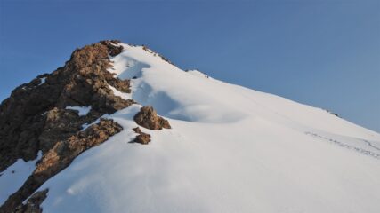 la vetta dall'uscita del couloir