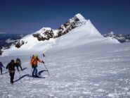 L'elegante cresta del Lyskamm Orientale che è appena stata tracciata.