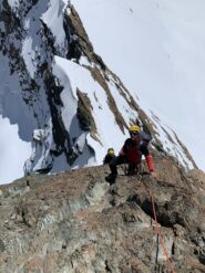 Bella e semplice placca sulla cresta del Breithorn Centrale