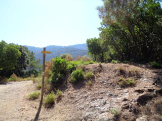 il bivio dove si stacca il sentiero