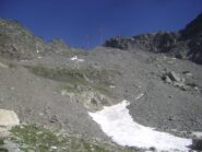 verso l'imbocco del canale. 1 - colletto; 2 - cima