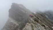 Fabio e Davide impegnati sulla divertente cresta , peccato per il meteo infame.
