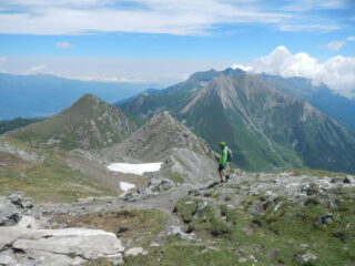 discesa dalla Cima e vista verso il Francais Pelouxe 2772 m.
